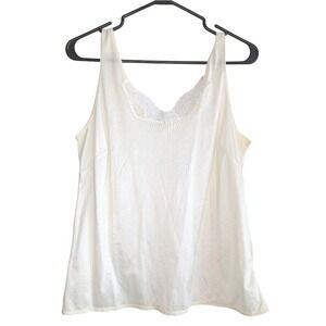 Vintage Pink Lady Size 38 Cream Lace Camisole Top